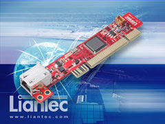 Liantec LTC-1P100 Ultra Low Profile 1U Slim PCI Gbit Ethernet Card